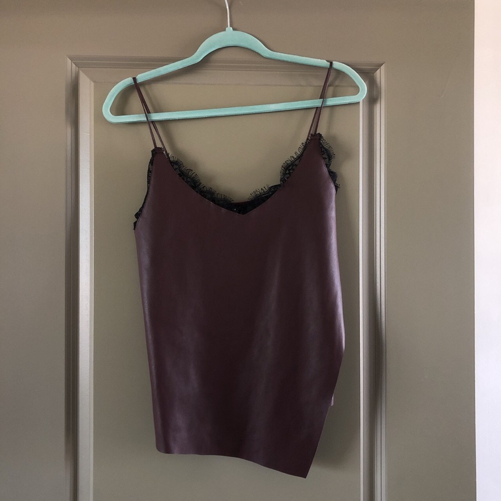 Burgundy ZARA asymmetrical blouse. New with tags.